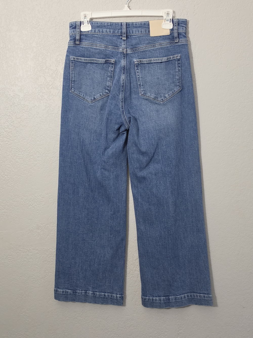 Paige Anessa Wide Leg Crop Jeans Front Patch Pockets High Rise Womens 28 - Picture 8 of 11